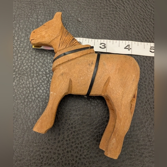 Vintage Hand Carved Wooden Donkey Mule Burro Figurine - Picture 8 of 9